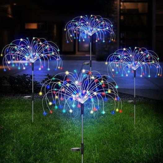 🌧️🌞 Solarbetrieben &  IP65🎇caiseWasserdichte Solar-Gartenfeuerwerk-Lampe