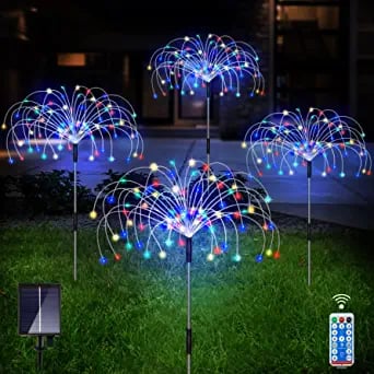 🌧️🌞 Solarbetrieben &  IP65🎇caiseWasserdichte Solar-Gartenfeuerwerk-Lampe