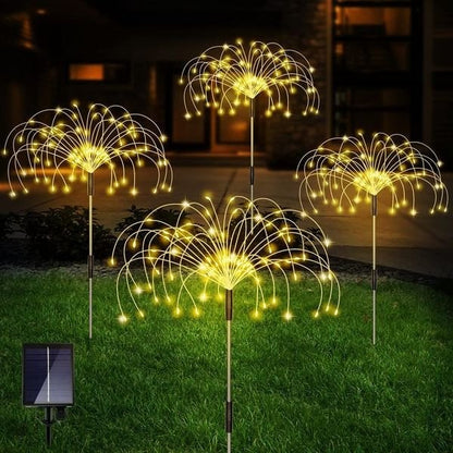 🌧️🌞 Solarbetrieben &  IP65🎇caiseWasserdichte Solar-Gartenfeuerwerk-Lampe