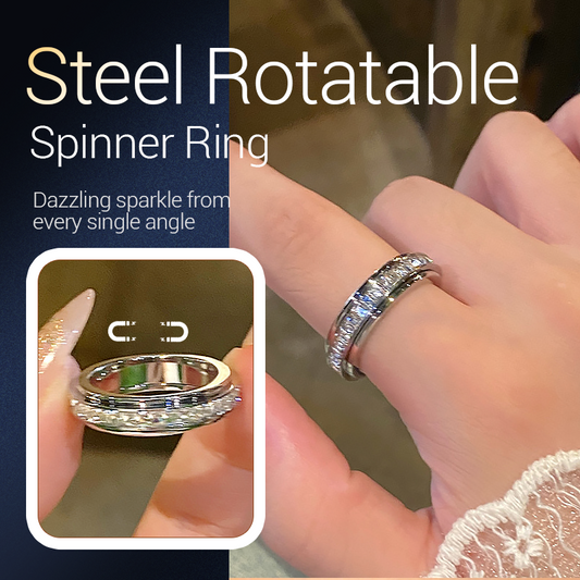 Drehbarer Spinner-Ring aus Titanstahl mit Zirkonia