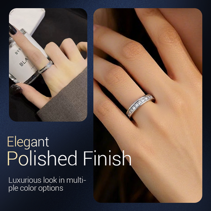 Drehbarer Spinner-Ring aus Titanstahl mit Zirkonia