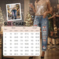 Weihnachtsmuster-Ripped-Jeans für Frauen