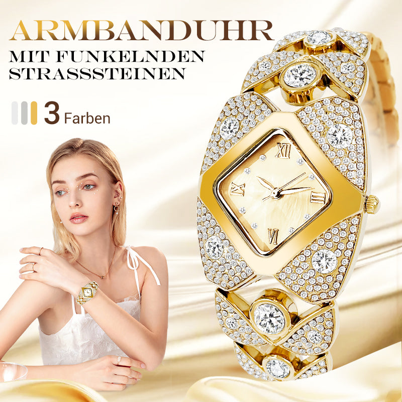 ⌚✨ Retro-Quarz-Armbanduhr mit funkelnden Strasssteinen – Elegant, glamourös & perfekt für festliche Anlässe ✨