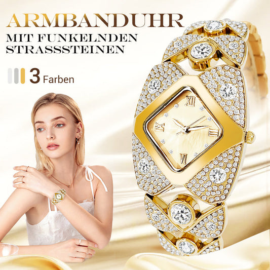 ⌚✨ Retro-Quarz-Armbanduhr mit funkelnden Strasssteinen – Elegant, glamourös & perfekt für festliche Anlässe ✨