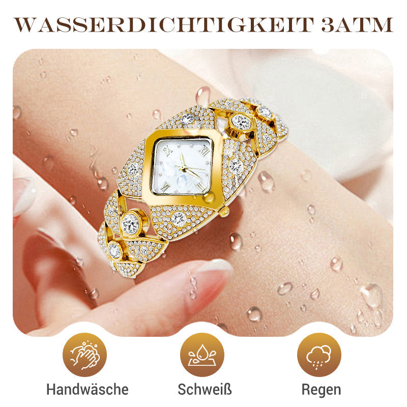 ⌚✨ Retro-Quarz-Armbanduhr mit funkelnden Strasssteinen – Elegant, glamourös & perfekt für festliche Anlässe ✨