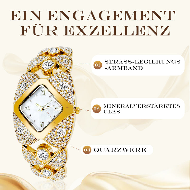 ⌚✨ Retro-Quarz-Armbanduhr mit funkelnden Strasssteinen – Elegant, glamourös & perfekt für festliche Anlässe ✨