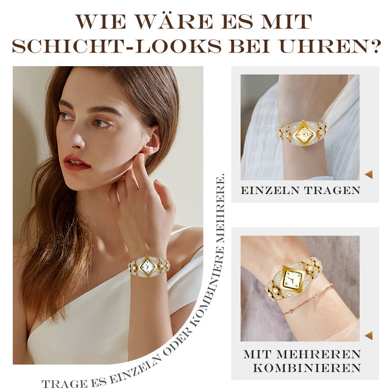 ⌚✨ Retro-Quarz-Armbanduhr mit funkelnden Strasssteinen – Elegant, glamourös & perfekt für festliche Anlässe ✨