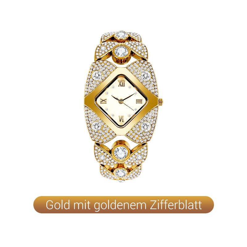 ⌚✨ Retro-Quarz-Armbanduhr mit funkelnden Strasssteinen – Elegant, glamourös & perfekt für festliche Anlässe ✨