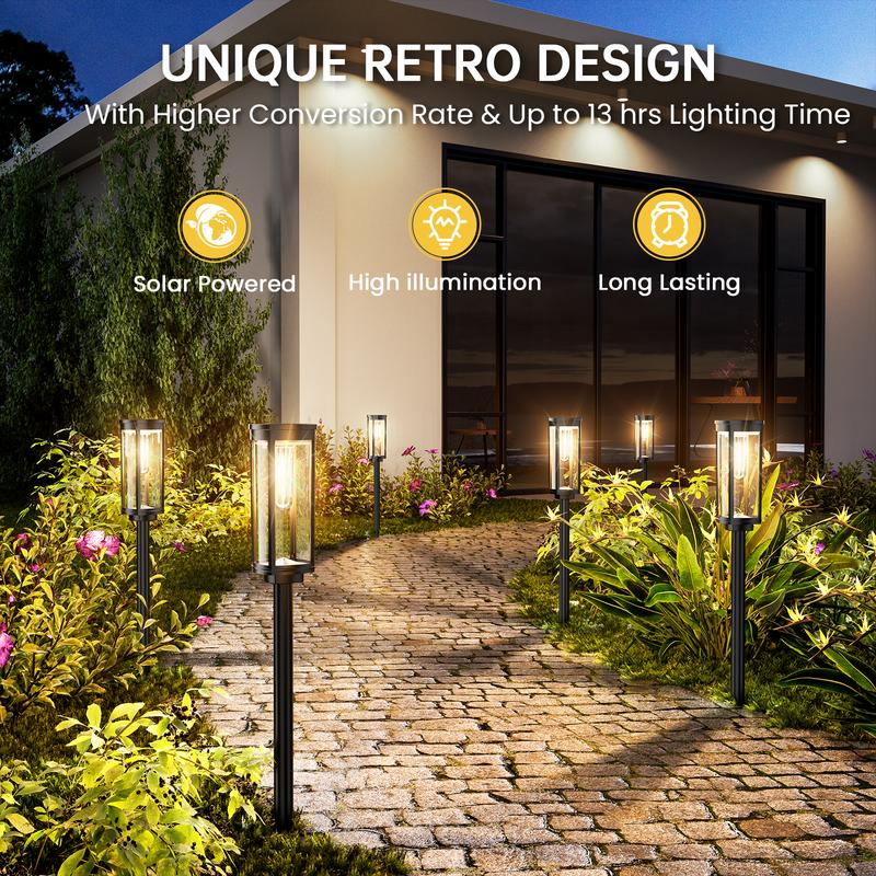 💎 50% RABATT! 💎 Solar-Gartenleuchte mit Filament-Optik – Wasserdicht (IP65), bis zu 14 Std. Licht & Retro-Design für Wege, Rasen & Hof 🌞💡