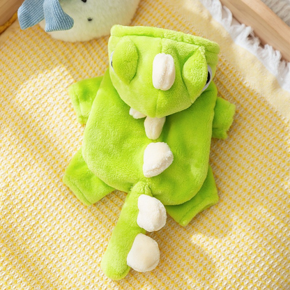 Warm Plush Pet Dinosaur Hoodie Jumpsuit