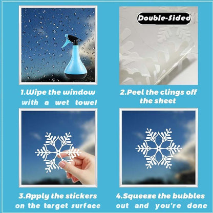 🎅💖Weihnachtliche Glitzer-Fensteraufkleber 9-teilig