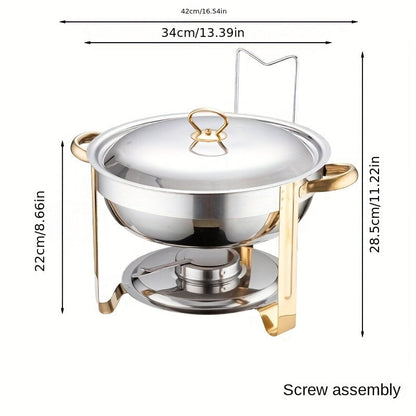 🍲 60% RABATT! ✨ Buffet-Set mit Warmhaltefunktion aus Edelstahl – Gleichmäßige Hitzeverteilung, Langlebig & Perfekt Für Feste & Partys 🎉