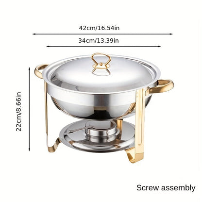 🍲 60% RABATT! ✨ Buffet-Set mit Warmhaltefunktion aus Edelstahl – Gleichmäßige Hitzeverteilung, Langlebig & Perfekt Für Feste & Partys 🎉