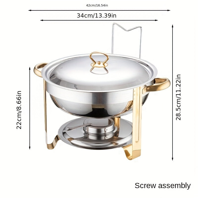 🍲 60% RABATT! ✨ Buffet-Set mit Warmhaltefunktion aus Edelstahl – Gleichmäßige Hitzeverteilung, Langlebig & Perfekt Für Feste & Partys 🎉