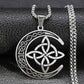 🌙 JETZT 60 % RABATT! ⭐ Keltische Mondanhänger-Halskette – Edelstahl & verstellbare Kette, perfektes Unisex-Geschenk ✨