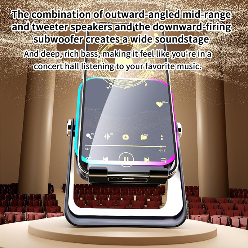 🔥63% RABATT📢Altoparlante Bluetooth a induzione wireless 5 in 1 con supporto regolabile per cellulare