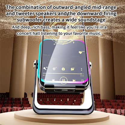 🔥63% RABATT📢Altoparlante Bluetooth a induzione wireless 5 in 1 con supporto regolabile per cellulare