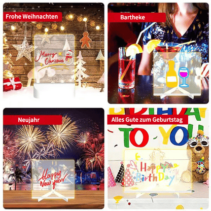 🎄Weihnachtsaktion 50% Rabatt🎁Kreatives wiederbeschreibbares Acryl-LED-Nachrichtenschild