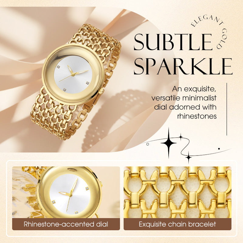 ⌚👑 Luxuriöse runde Armbanduhr Modische Damenarmbanduhr