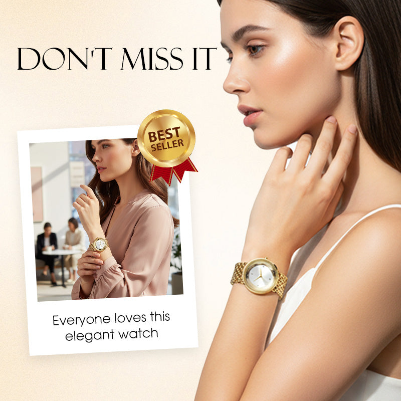 ⌚👑 Luxuriöse runde Armbanduhr Modische Damenarmbanduhr