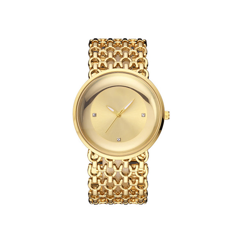 ⌚👑 Luxuriöse runde Armbanduhr Modische Damenarmbanduhr