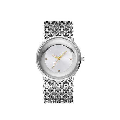 ⌚👑 Luxuriöse runde Armbanduhr Modische Damenarmbanduhr