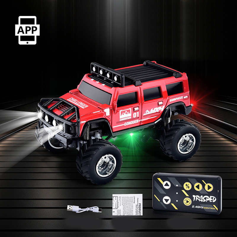 🔋 2025 HEIßER ANgebot 40% RABATT! ✨【Kleines RC-LKW mit Lichtern】✨ - 2,4Ghz All-Terrain-Fernsteuerauto für Kinder & Erwachsene, Legierungskörper!🚗