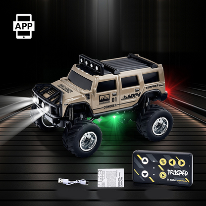 🔋 2025 HEIßER ANgebot 40% RABATT! ✨【Kleines RC-LKW mit Lichtern】✨ - 2,4Ghz All-Terrain-Fernsteuerauto für Kinder & Erwachsene, Legierungskörper!🚗