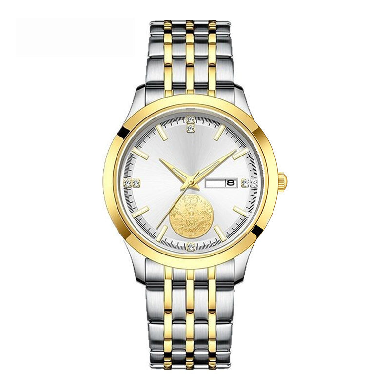 💑⌚Elegant Luminous Quartz Paaruhren
