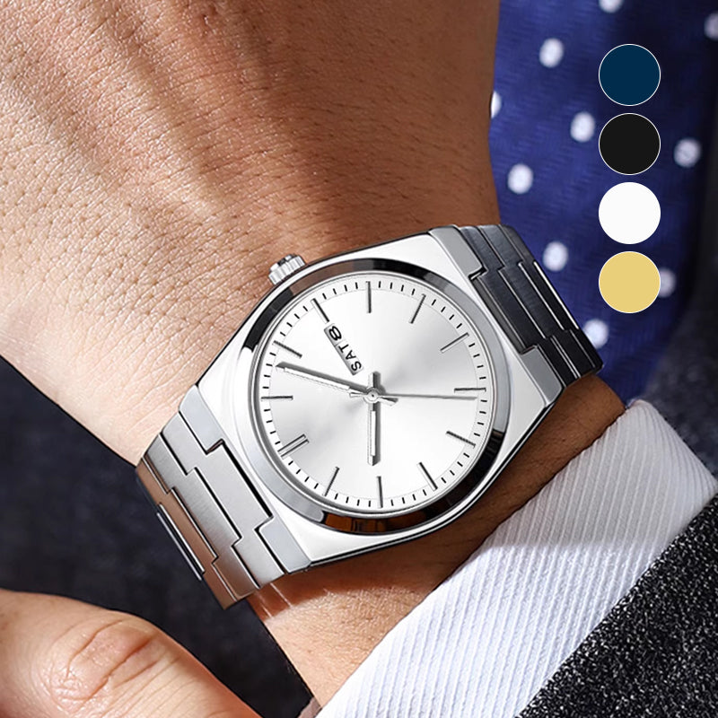 Herren-Freizeit-Business-Uhr mit rundem Zifferblatt und Analog-Quarzwerk