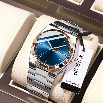 Herren-Freizeit-Business-Uhr mit rundem Zifferblatt und Analog-Quarzwerk