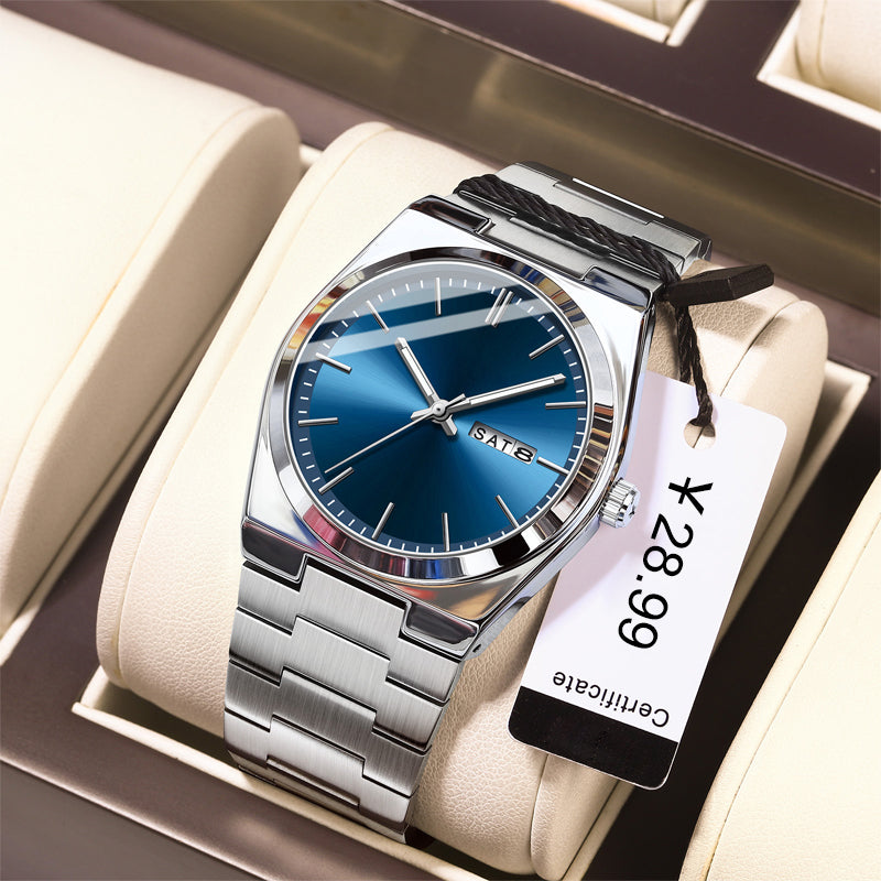 Herren-Freizeit-Business-Uhr mit rundem Zifferblatt und Analog-Quarzwerk