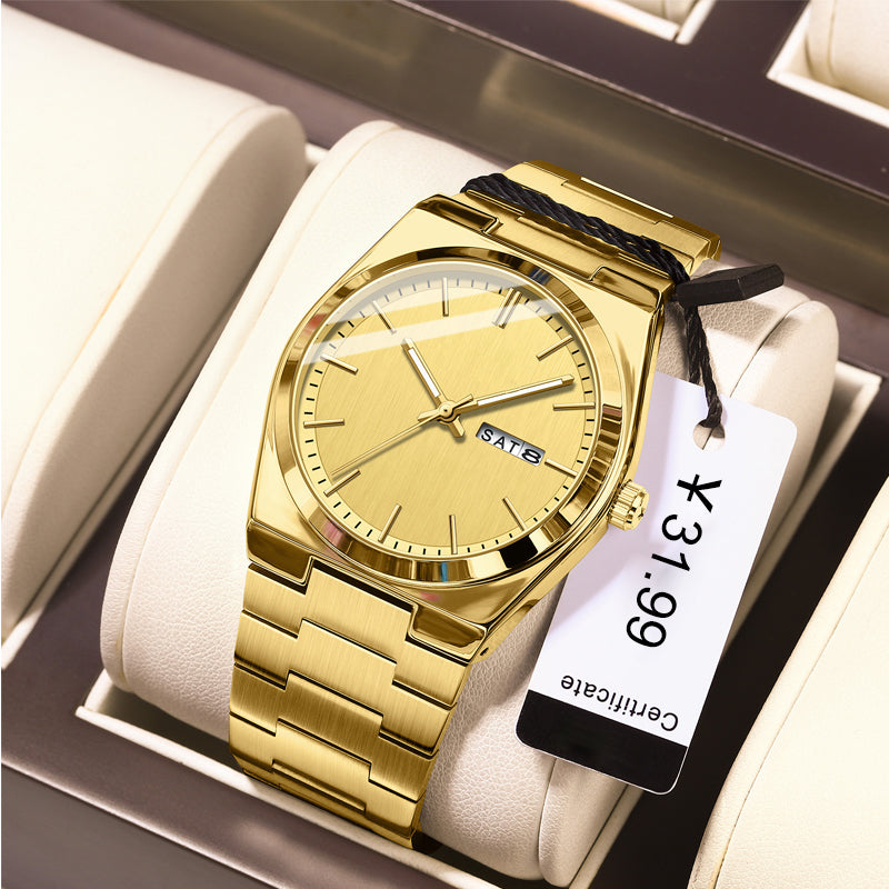 Herren-Freizeit-Business-Uhr mit rundem Zifferblatt und Analog-Quarzwerk