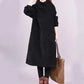 👑【Damen-Cord-Hochkragen-Maxikleid】