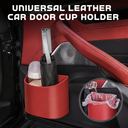 🚗🧺 50 % RABATT! Getränkehalter aus Leder für die Autotür – Breite Öffnung, Getränke und Handy sind leicht zu erreichen. Sicherer Halt durch Clip-Befestigung. PU-Leder, robust und stilvoll. 🛡️✨