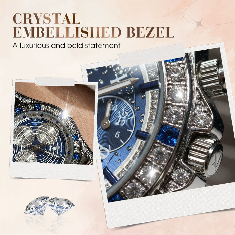 ✨🔮TINAIBIN Zwölf Sternzeichen & Sternenhimmel Diamant Automatikuhr Skelett Herrenuhr