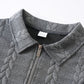 🔥Neuheiten-Angebot – Lässiger Herrenpullover mit halbem Reißverschluss und Zopfmuster