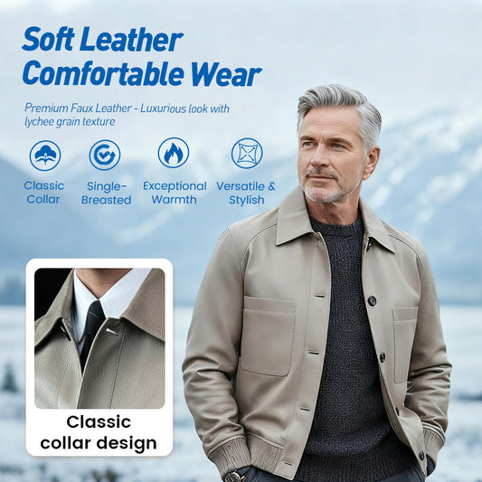 🧥2025 High-End-Maßanfertigung💎Klassische Herrenjacke aus Kunstleder