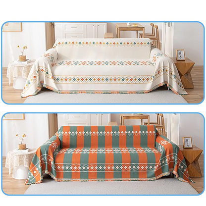 🌟 Heißer Sale: 50 % Rabatt 🛋️ Sofabezug im Bohème-Stil 💝 Wendbares Design mit Fransen
