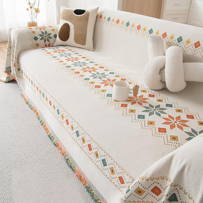 🌟 Heißer Sale: 50 % Rabatt 🛋️ Sofabezug im Bohème-Stil 💝 Wendbares Design mit Fransen