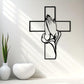 Spirituelle Wohnkultur Kreuz mit betenden Händen