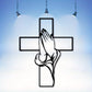 Spirituelle Wohnkultur Kreuz mit betenden Händen