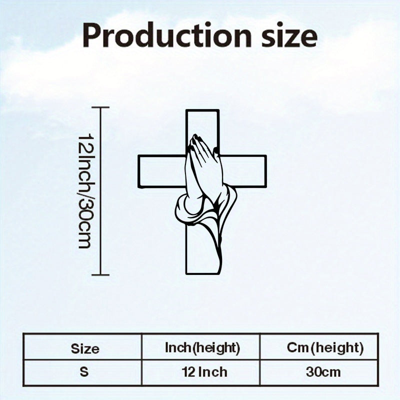 Spirituelle Wohnkultur Kreuz mit betenden Händen