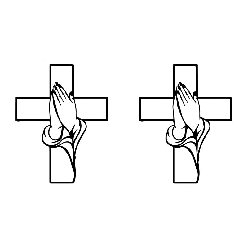Spirituelle Wohnkultur Kreuz mit betenden Händen