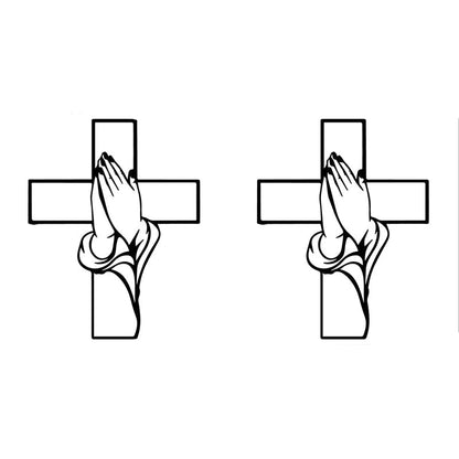 Spirituelle Wohnkultur Kreuz mit betenden Händen