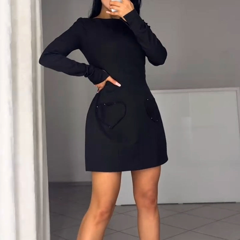 Figurbetontes Mini-Kleid mit Rundhalsausschnitt