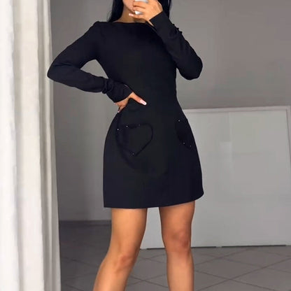 Figurbetontes Mini-Kleid mit Rundhalsausschnitt