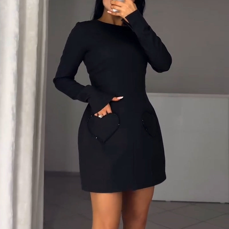 Figurbetontes Mini-Kleid mit Rundhalsausschnitt