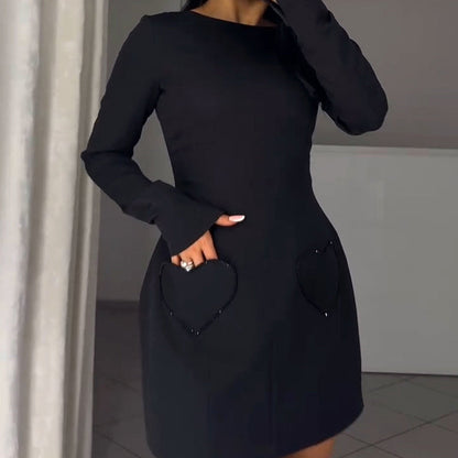 Figurbetontes Mini-Kleid mit Rundhalsausschnitt