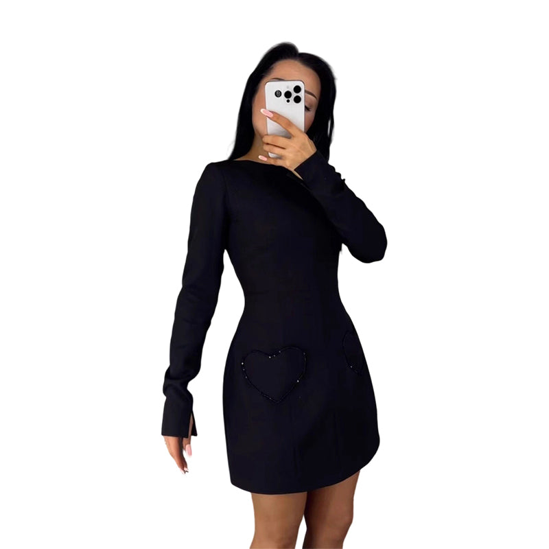 Figurbetontes Mini-Kleid mit Rundhalsausschnitt